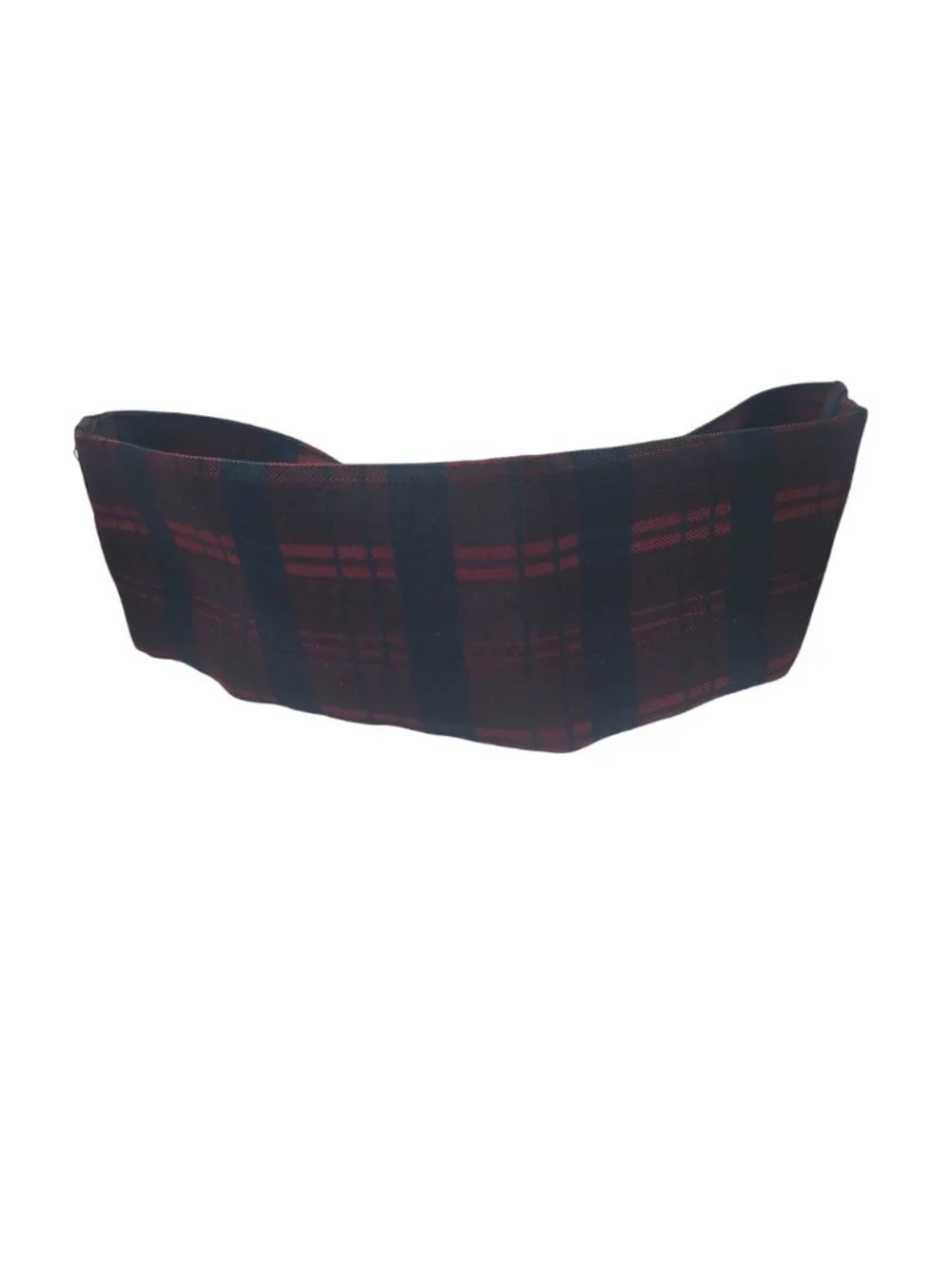 Boys Plaid Cummerbund With Adjustable Snap Closures Red & Black Checkered Design
